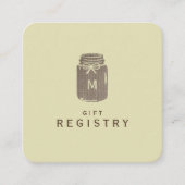 Land Burlap Mason Jar Bruiloft Gift Registry Informatiekaartje (Voorkant)