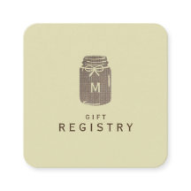 Land Burlap Mason Jar Bruiloft Gift Registry