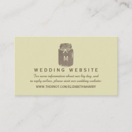 Land Burlap Mason Jar Bruiloft Website Informatiekaartje