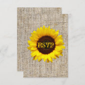 Land Burlap Sunflower Wedding RSVP respons (Voorkant / Achterkant)