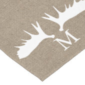 Land Burlap Witte Moose Antlers Monogrammed Korte Tafelloper (Hoek)
