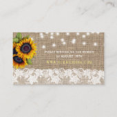 Land burlap zonnebloemen trouwwebsite RSVP Informatiekaartje (Voorkant)
