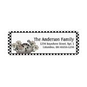 Land Cat & Daisies Return Address Labels (Voorkant)