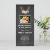 Land Chalkboard Herten gewei bruiloft programma's (Staand voorkant)