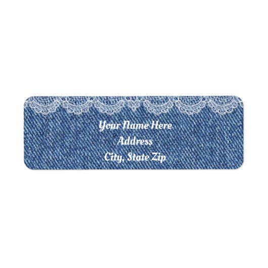 Land Charm Denim Lace Return-label Etiket (Voorkant)