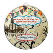 Land Chic Aqua Bunting Chandelier Dart Dartbord (Voorkant)