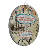 Land Chic Aqua Bunting Chandelier Dart Dartbord (Voorkant Links)