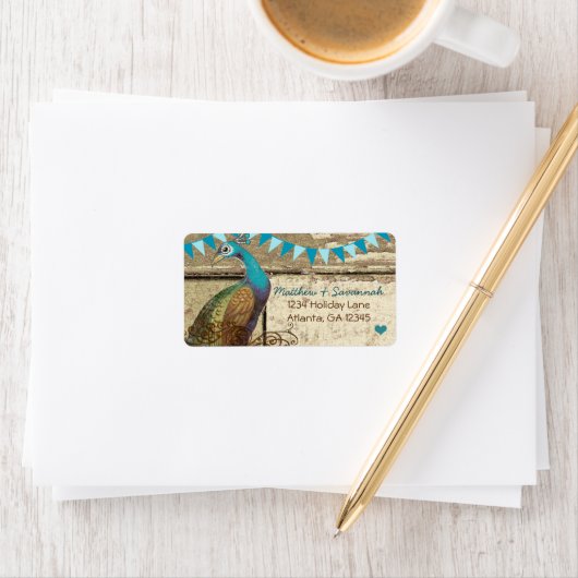 Land Chic Aqua Bunting Peacock Etiket (Insitu)