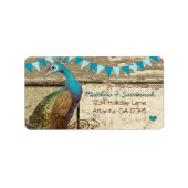 Land Chic Aqua Bunting Peacock Etiket (Voorkant)