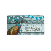 Land Chic Aqua Bunting  Peacock Etiket (Voorkant)