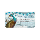 Land Chic Aqua Bunting  Peacock Etiket (Voorkant)