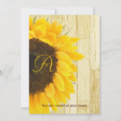Land Chic Barn Wood Sunflower Wedding Invitation Kaart (Achterkant)