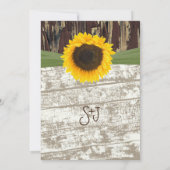 Land Chic Barn Wood Sunflower Wedding Invitation Kaart (Achterkant)