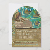 Land Chic Bunting Peacock oud hout Kaart (Voorkant)