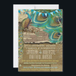 Land Chic Bunting Peacock  oud hout Kaart<br><div class="desc">Rustic Aqua en Brown Peacock Weddings Meer Shabby Country Peacock Uitnodigingen</div>