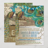 Land Chic Bunting Peacock  oud hout Kaart (Voorkant / Achterkant)