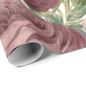  land - chic burgundy roze roze bloemen cadeaupapier (Rol Hoek)