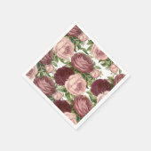  land - chic burgundy roze roze bloemen servet (Hoek)