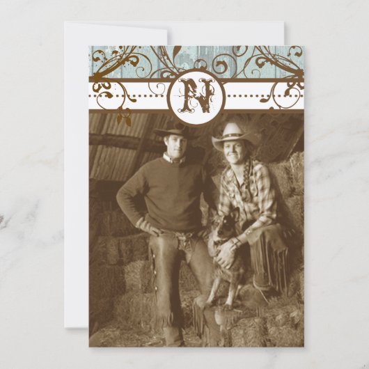 Land Chic Chocolate Mint Rustic Barn Wood Kaart (Voorkant)