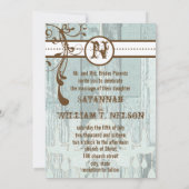 Land Chic Chocolate Mint Rustic Barn Wood Kaart (Achterkant)