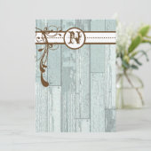 Land Chic Chocolate Mint Rustic Barn Wood Kaart (Staand voorkant)