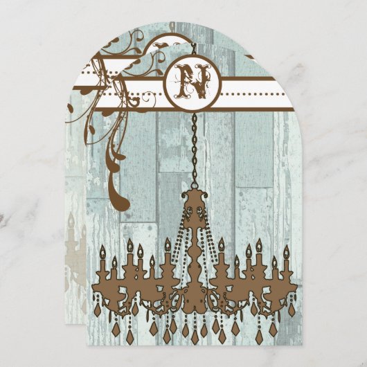 Land Chic Chocolate Mint Rustic Barn Wood Kaart (Voorkant / Achterkant)