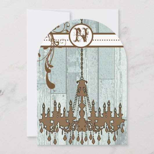 Land Chic Chocolate Mint Rustic Barn Wood Kaart (Voorkant)