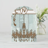 Land Chic Chocolate Mint Rustic Barn Wood Kaart (Staand voorkant)