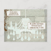 Land Chic Chocolate Mint Rustic Sparen de Datum Aankondigingskaart (Achterkant)