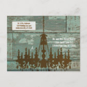 Land Chic Chocolate Mint Rustic Sparen de Datum Aankondigingskaart (Achterkant)