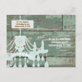 Land Chic Chocolate Mint Rustic Sparen de Datum Aankondigingskaart (Achterkant)