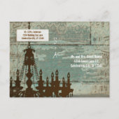 Land Chic Chocolate Mint Rustic Sparen de Datum Aankondigingskaart (Achterkant)