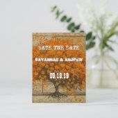 Land Chic Coral Tree Old Wood Save the Date Aankondigingskaart (Staand voorkant)