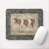 Land Chic Cow door Kate McRostie Muismat (Met muis)