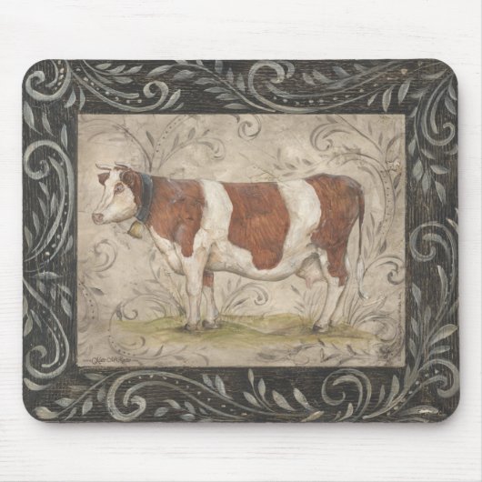 Land Chic Cow door Kate McRostie Muismat (Voorkant)