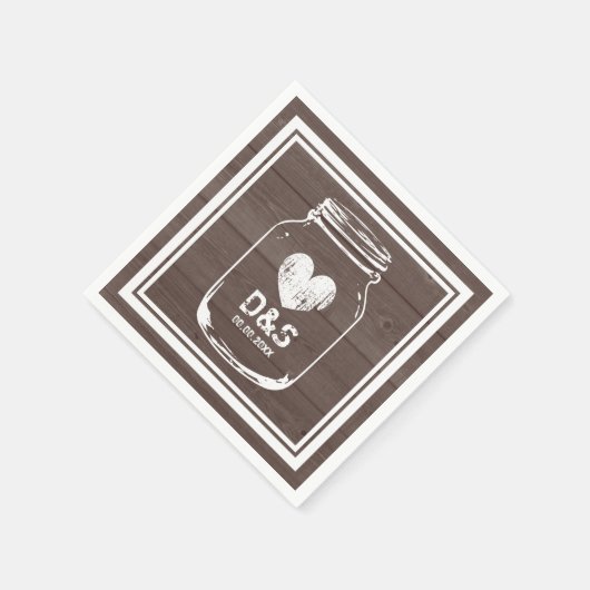  land chic mason jar bruiloft servetten (Hoek)