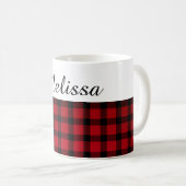 Land Chic Red Black Aangepaste naam Koffiemok (Voorkant rechts)