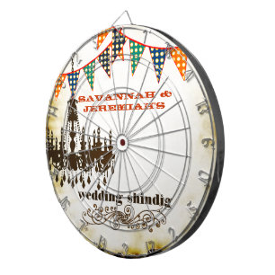 Land Chic Rustic Chandelier Wedding Dart Board Dartbord