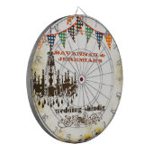 Land Chic Rustic Chandelier Wedding Dart Board Dartbord (Voorkant Links)