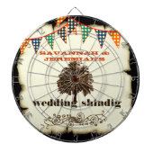 Land Chic Rustic Wedding Dart Board Dartbord (Voorkant)
