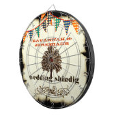 Land Chic Rustic Wedding Dart Board Dartbord (Voorkant Rechts)