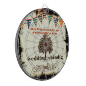 Land Chic Rustic Wedding Dart Board Dartbord (Voorkant Links)