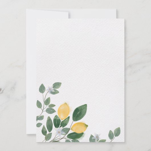 Land Chic Waterverf Citroen bruiloft foto Save The Date (Achterkant)