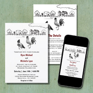 Land Chicken Boerderij All-in-One Weddenschap Kaart