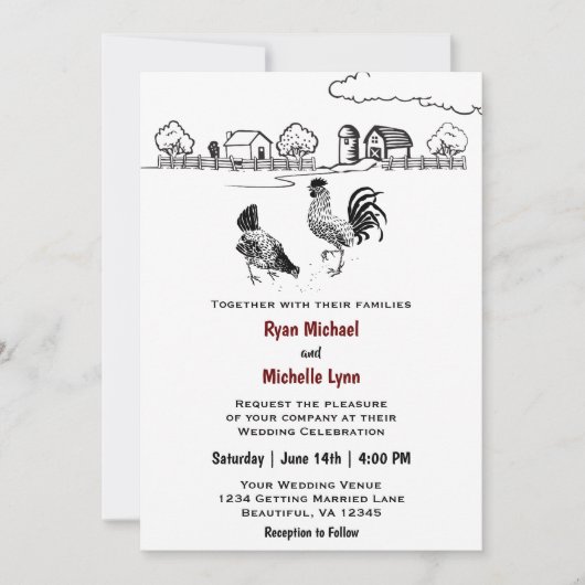 Land Chicken Boerderij All-in-One Weddenschap Kaart (Voorkant)