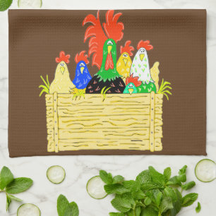 Land Chicken Clan Hand Towel Theedoek