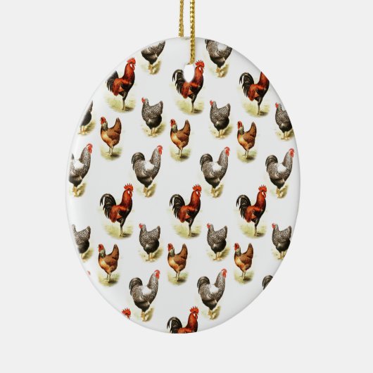 Land Chicken Pattern Keramisch Ornament (Rechts)