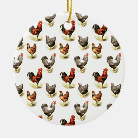Land Chicken Pattern Keramisch Ornament (Voorkant)