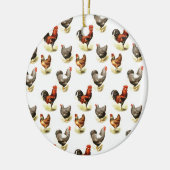 Land Chicken Pattern Keramisch Ornament (Links)