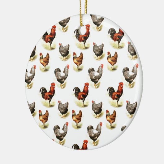Land Chicken Pattern Keramisch Ornament (Links)
